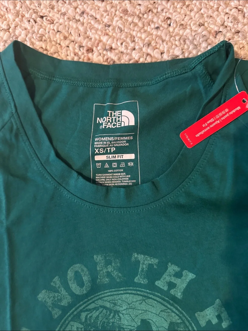 The North Face Women's Short Sleeve Graphic Tee in Deep Green - Picture 2 of 2